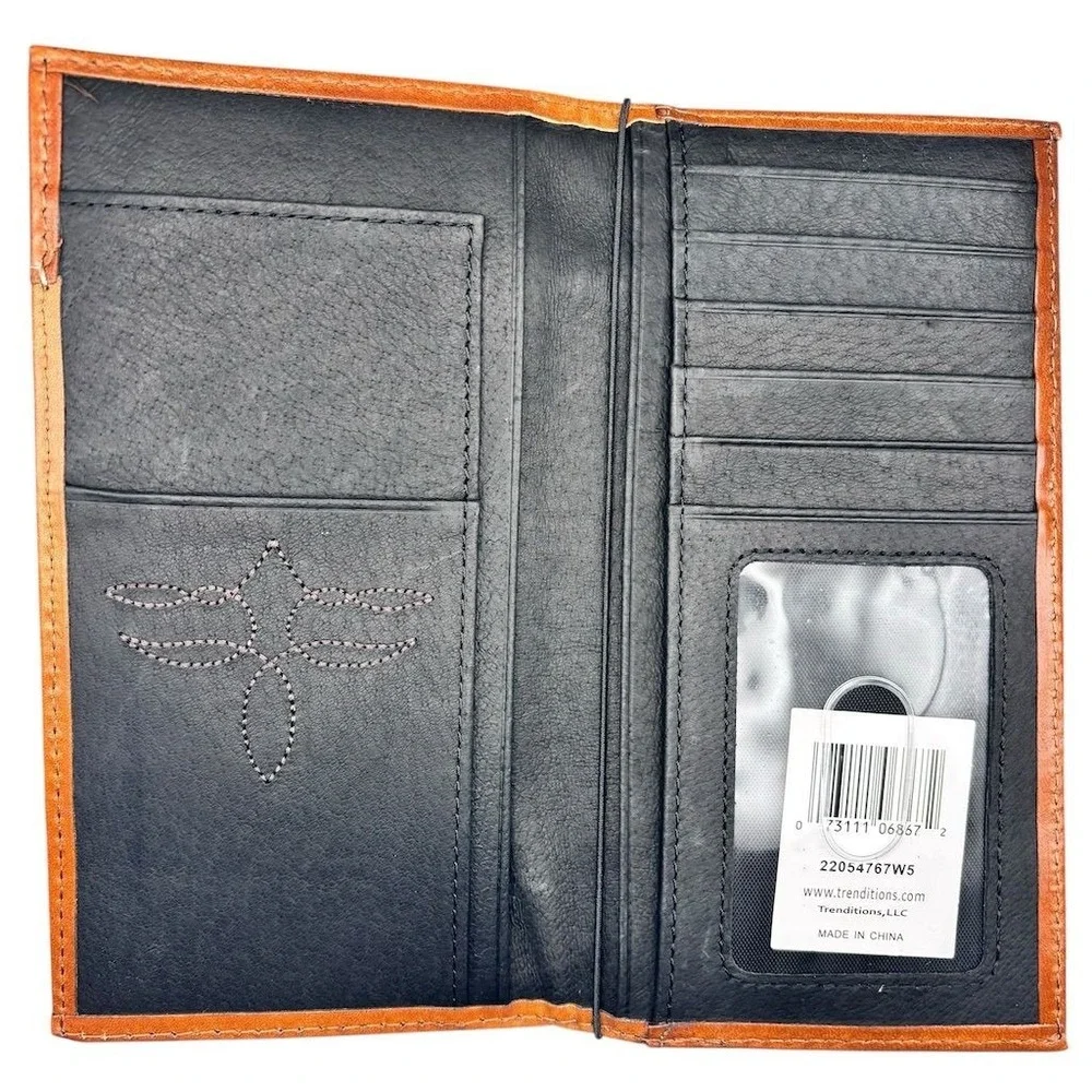 Justin Men's Brown Bifold‎ Rodeo Wallet RFID Blocking Geometric Design